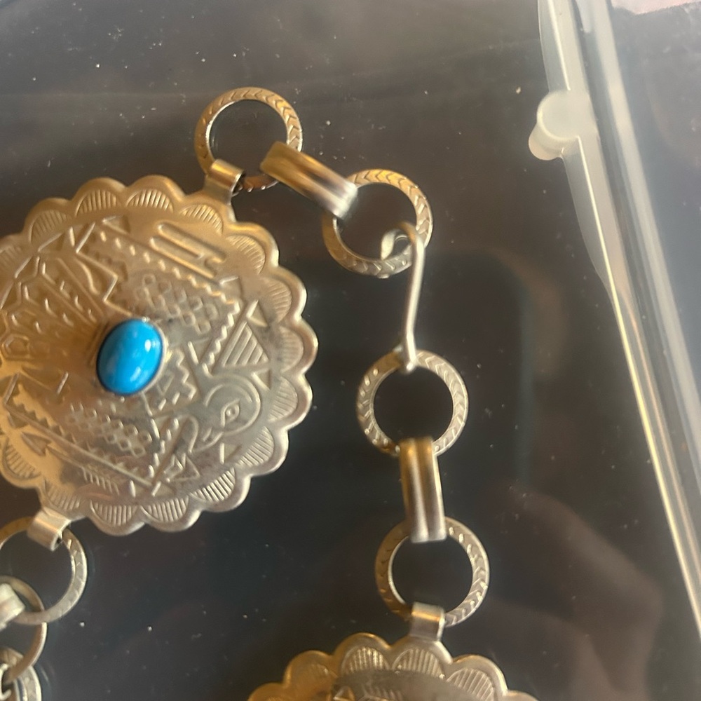 Lightweight silver and Turquoise belt - Picture 3 of 3